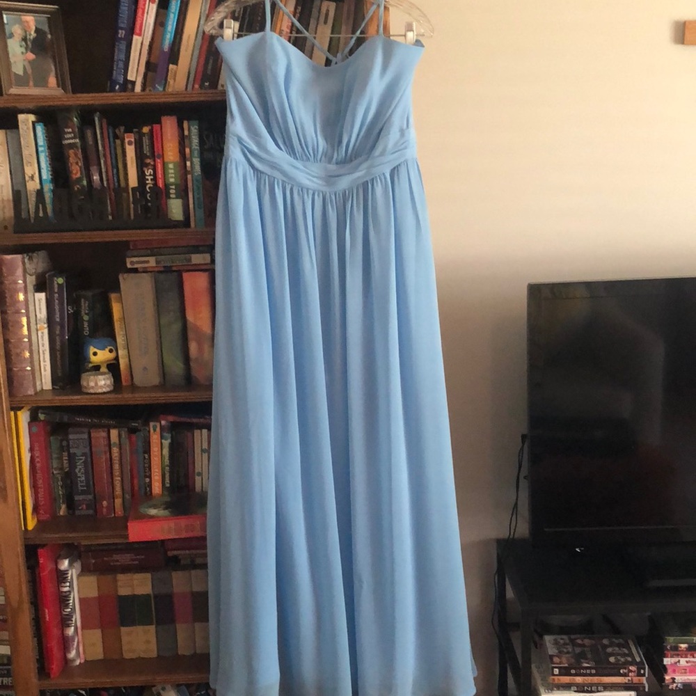 Ice blue bridesmaid’s dress size 16.